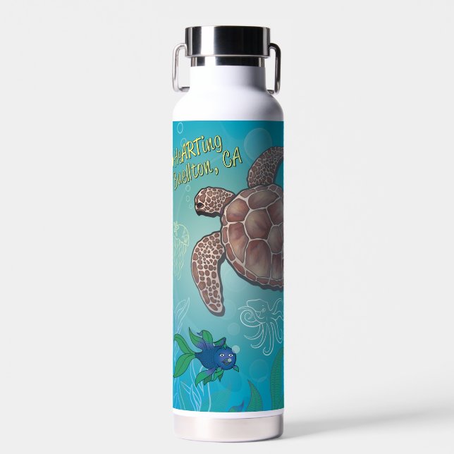 Botella De Agua - Bañera De Tortuga - Buellton.Art (Delantero)
