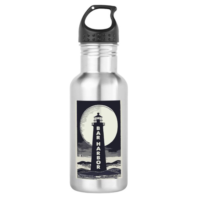 Botella De Agua Bar Harbour Maine Lighthouse Moon (Anverso)