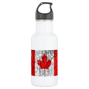 Botella De Agua Barba de árbol de bandera canadiense