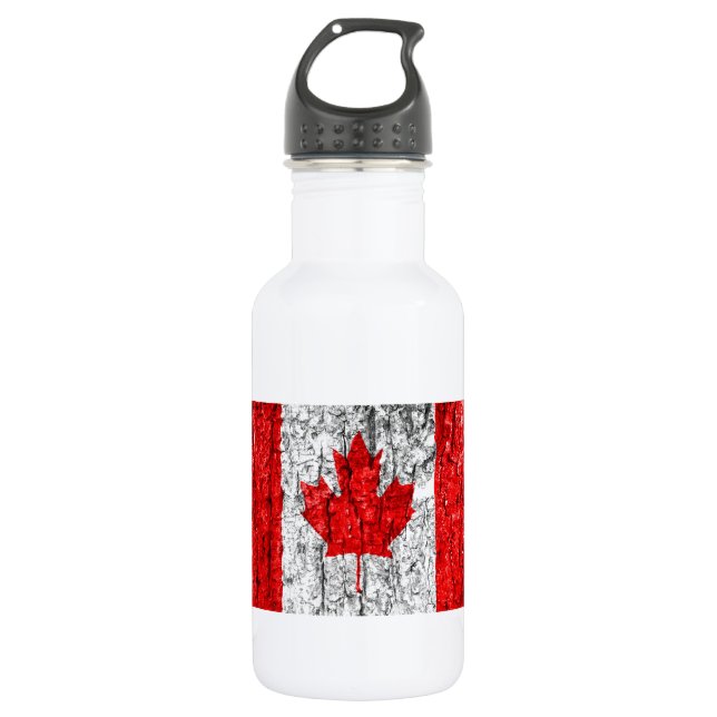 Botella De Agua Barba de árbol de bandera canadiense (Anverso)