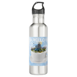 Botella De Agua Barcelona en un Skyline de la Sagrada Familia