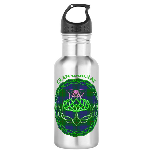 Botella De Agua Barclay Scottish Tartan Celtic Thistle (Anverso)