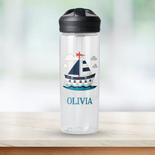 Botella De Agua Barco de vela cutáneo personalizado