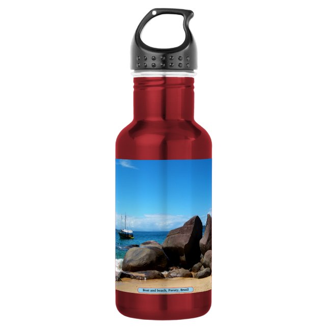 Botella De Agua Barco y playa, Paraty, Brasil (Anverso)