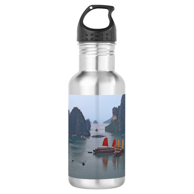 Botella De Agua Barcos de vela en la bahía de Ha Long - Vietnam, A (Anverso)