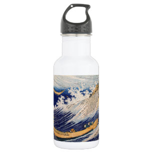 Botella De Agua Barcos marinos de las olas del océano de Hokusai