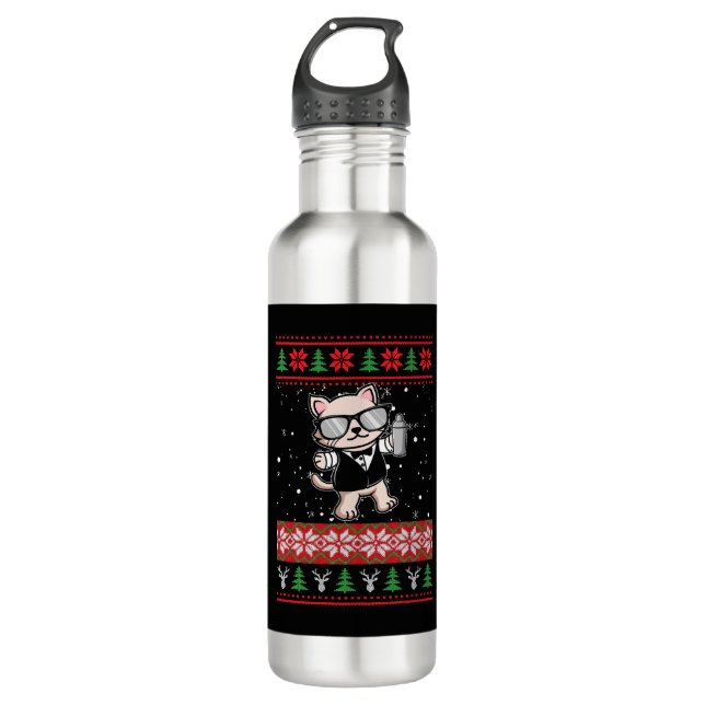 Botella De Agua Barman Ugly Navidad Sweater (Anverso)
