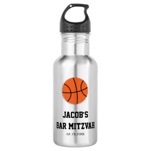 Botella De Agua Barra Mitzvah del baloncesto personalizado