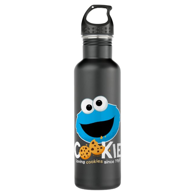 Botella De Agua Barrio Sésamo | Cookies amantes de la galleta (Anverso)