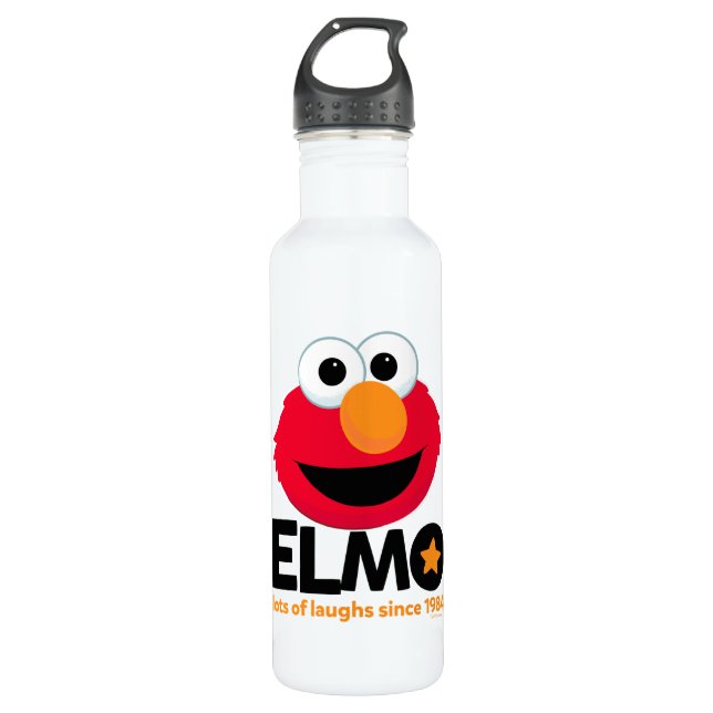 Botella De Agua Barrio Sésamo | Elmo Lots of Laughs Desde 1984 (Anverso)
