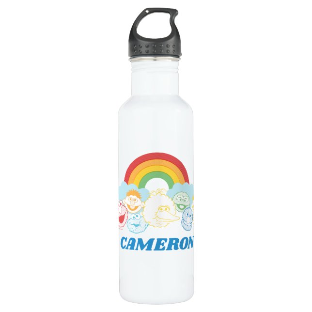 Botella De Agua Barrio Sésamo | Gráfico arcoiris | Añadir su nombr (Anverso)