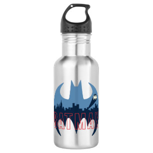 Botella De Agua Bat Logo With Gotham & Bat Signal