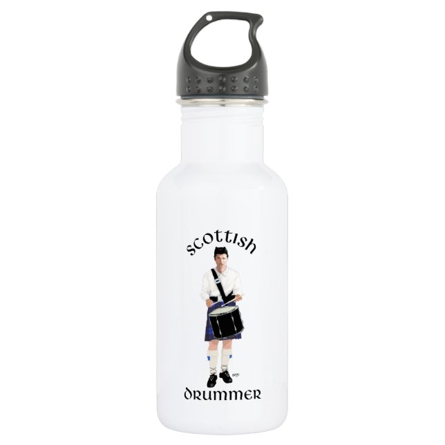 Botella De Agua Batería Escocesa - Falda Azul (Anverso)