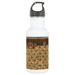 Botella De Agua Batik Earthy Coffee Bean Elegante Rustic Rugged