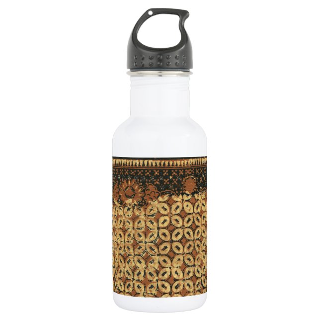 Botella De Agua Batik Earthy Coffee Bean Elegante Rustic Rugged (Anverso)