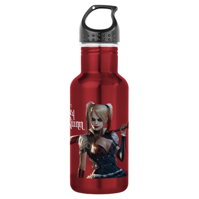 Botella De Agua Batman Arkham Knight | Harley Quinn con murciélago (Anverso)