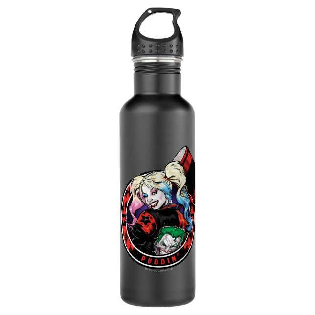 Botella De Agua Batman | Harley Quinn Winking Con Mallet (Anverso)