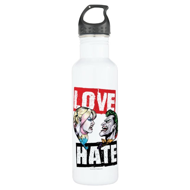 Botella De Agua Batman | Harley Quinn y Joker Love/Hate (Anverso)