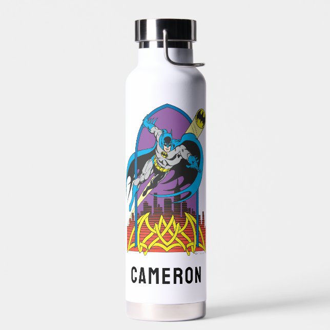 Botella De Agua Batman vuela a través de la noche | Añadir su nomb (Izquierdo)