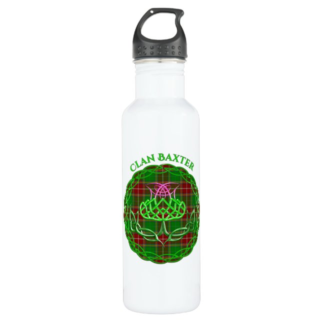 Botella De Agua Baxter Scottish Tartán Celtic Thistle (Anverso)