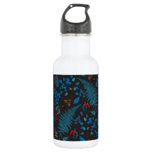 Botella De Agua Bayas forestales, hojas y bichos 1