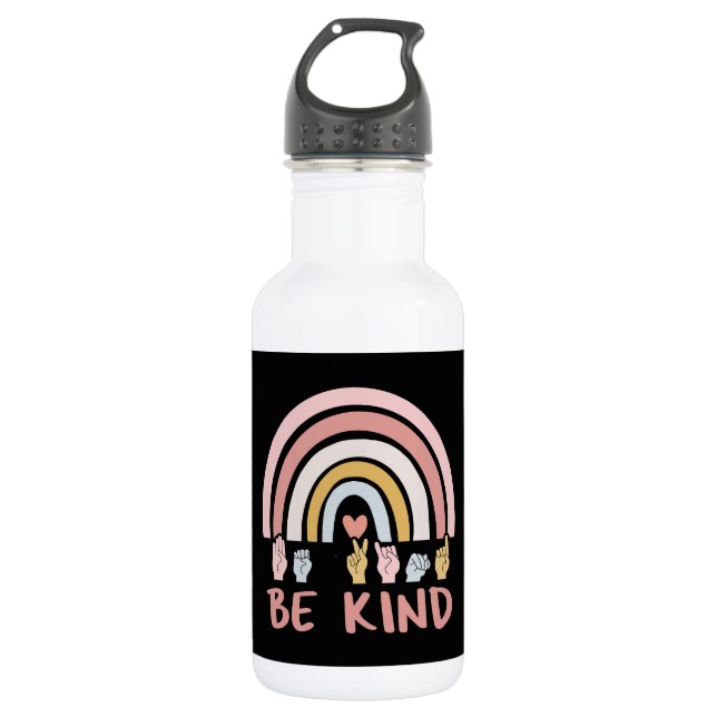 Botella De Agua Be Kind ASL III - Lenguaje Rótulo americano (Anverso)