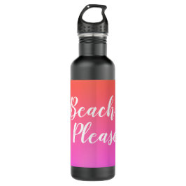 Botella De Agua Beach Please Naranja Pink Ombre