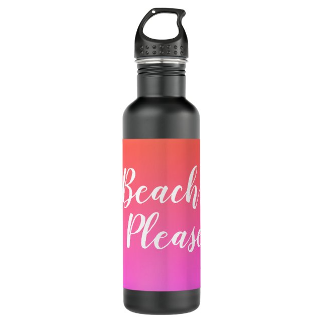 Botella De Agua Beach Please Naranja Pink Ombre (Anverso)
