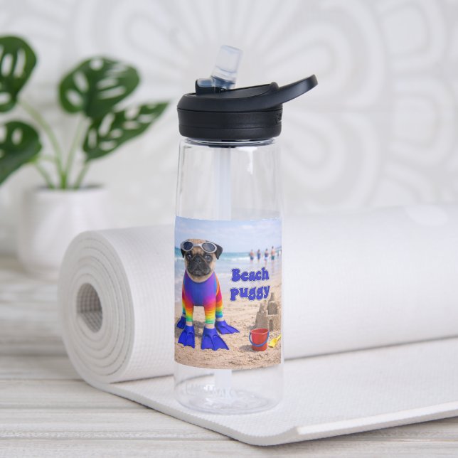 Botella De Agua Beach Puggy (Yoga (girado))