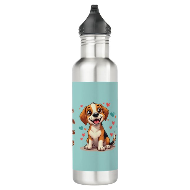 Botella De Agua Beagle de Kawaii con perro lúgubre (Derecha)