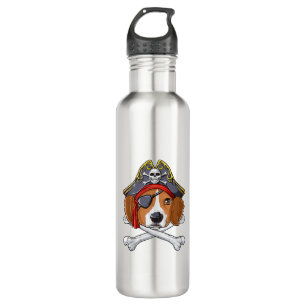 Botella De Agua Beagle Pirate Costume Jolly Roger Bandera Cruz de 