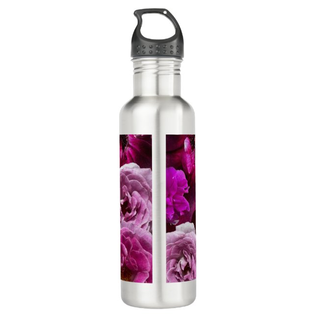 Botella De Agua Beautiful Purple Rose Collage (Reverso)