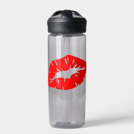 Botella De Agua Beautiful Red Lipstick Kiss Isolated