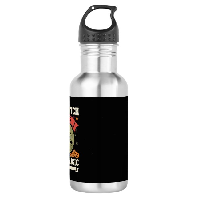 Botella De Agua Bebé de Halloween Bruja Luna Magia (Anverso)
