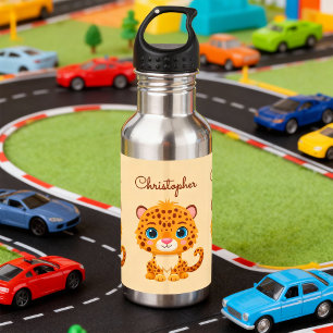 Botella De Agua Bebé Leopardo Lindo Animal de Safari para Niños