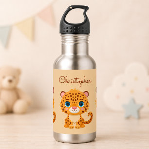Botella De Agua Bebé Leopardo Lindo Animal de Safari para Niños