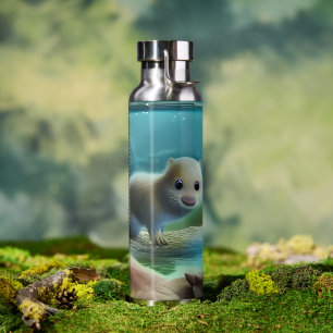 Botella De Agua Bebé nutria linda en estanque - personalizado