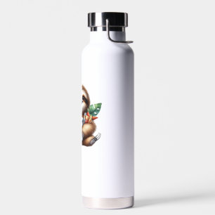 Botella De Agua Bebé Perezoso Lindo con Café de Calabaza y Panqueq
