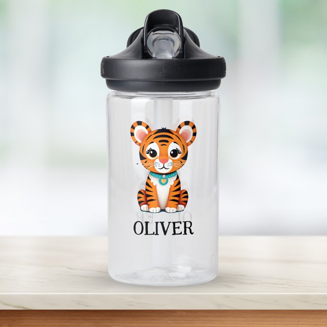 Botella De Agua Bebé Tigre Personalizado Adorable (Subido por el creador)