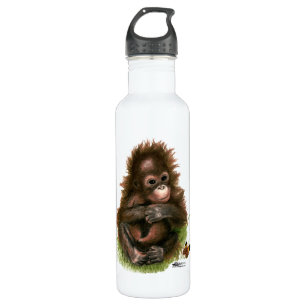 Botella De Agua Bebé y mariposa del orangután