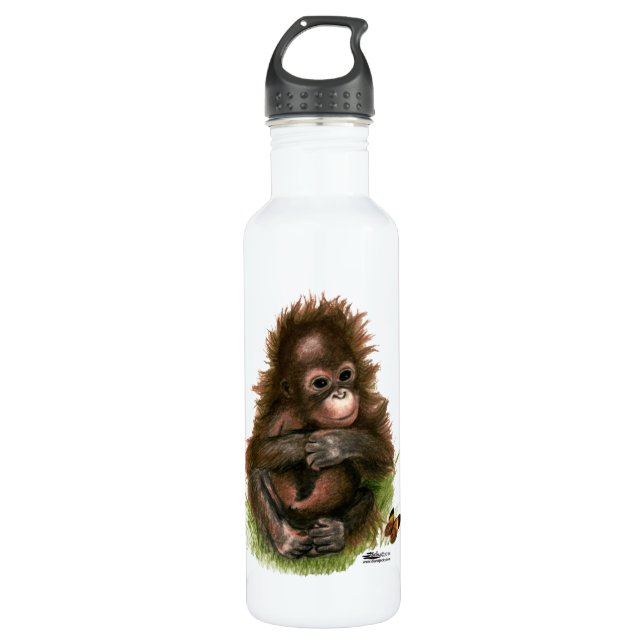 Botella De Agua Bebé y mariposa del orangután (Anverso)