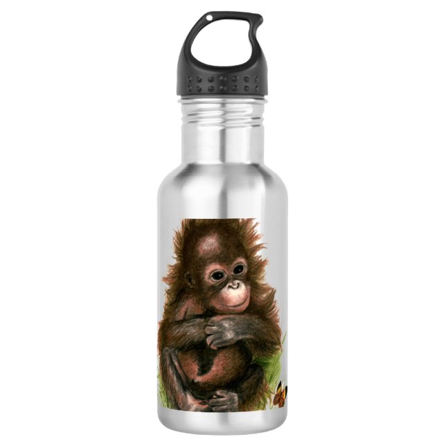 Botella De Agua Bebé y mariposa del orangután (Anverso)