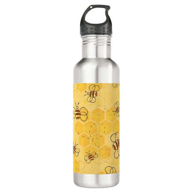 Botella De Agua Bee Buzzing Honey Bees Cute (Anverso)