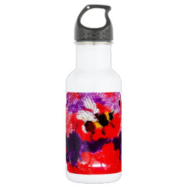 Botella De Agua Bee Nature Art Red Purple