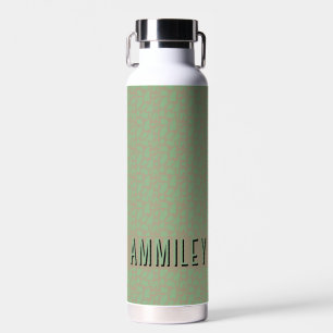 Botella de agua Beige-Green Name moderna sin mar