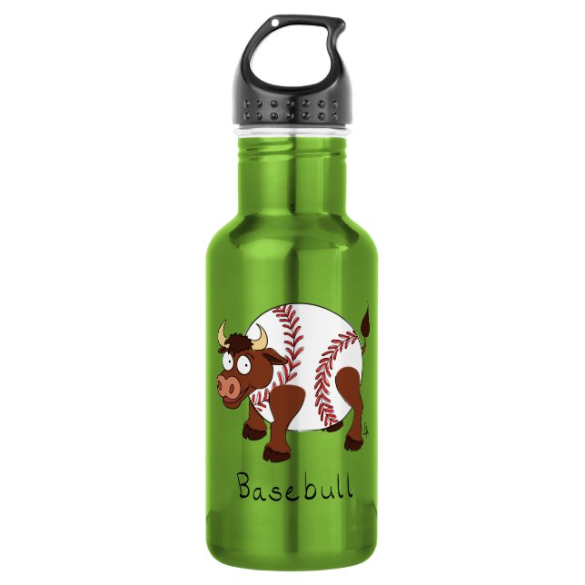 Botella De Agua Béisbol Bull Sports Funny Kids (Anverso)