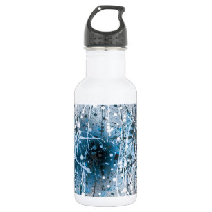 Botella De Agua Bellas salpicaduras de arte con abstracto azul