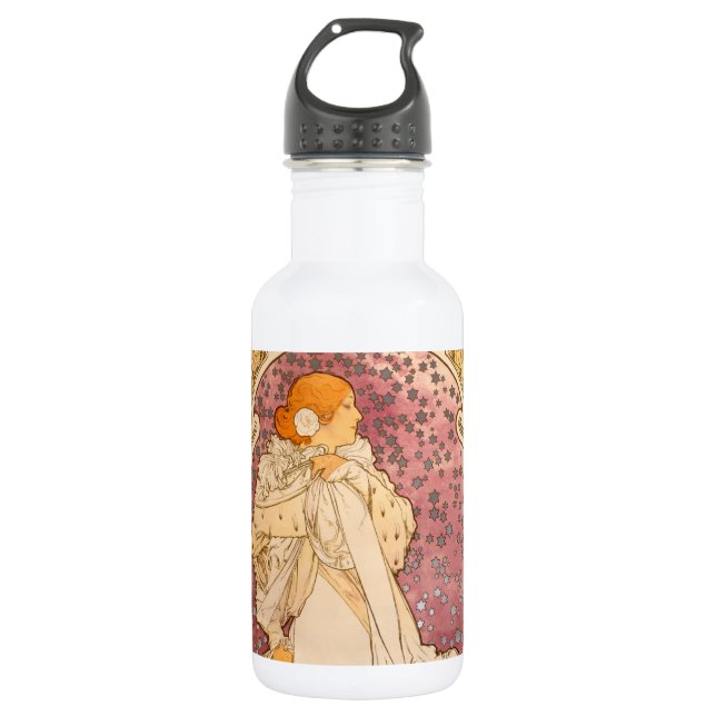 Botella De Agua Belleza de mujer mucha Art Nouveau (Anverso)