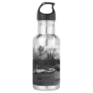 Botella De Agua Belleza de nieve James Río Grayscale Acero inoxida