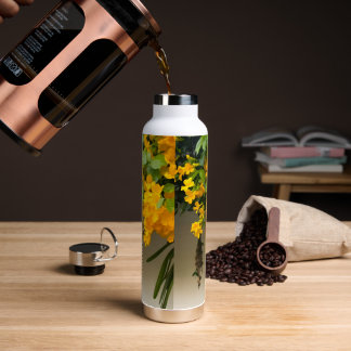 Botella De Agua Belleza Flor de Oro